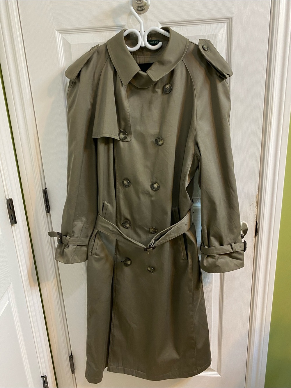 Lauren Ralph Lauren Vintage Trench Coat Flannel Plaid lined Men’s Size 42 Large